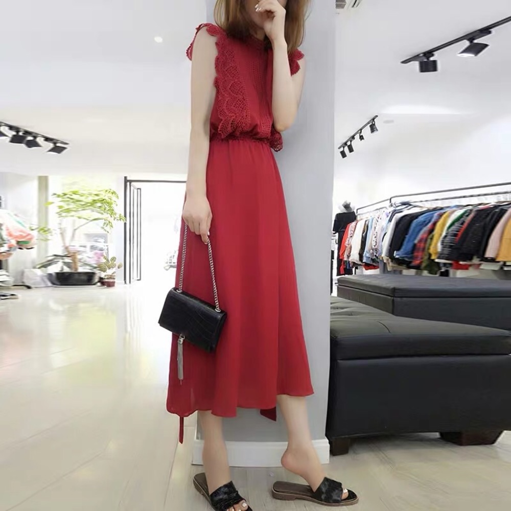 SOLD Red Midi Dress
